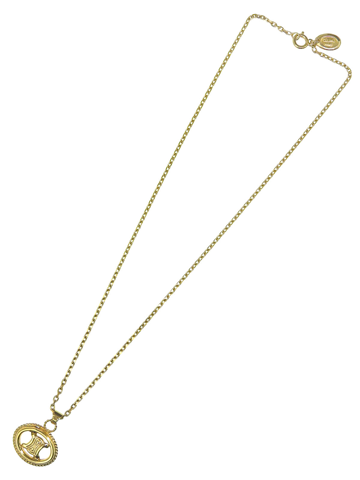 Oval Cutout Macadam Plate Necklace in Gold