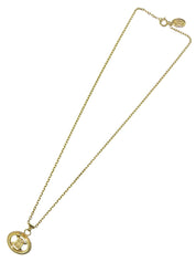 Oval Cutout Macadam Plate Necklace in Gold