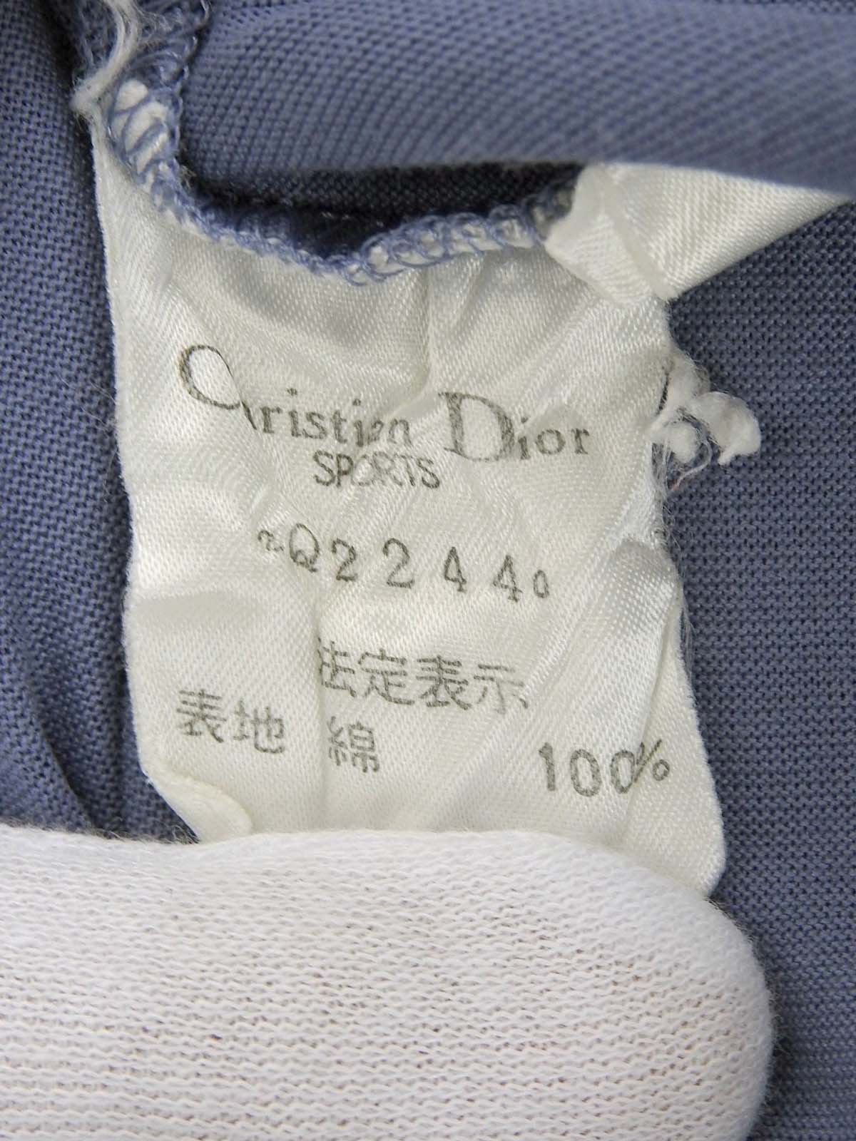 ロゴ刺繍ジップアップポロシャツ ブルー