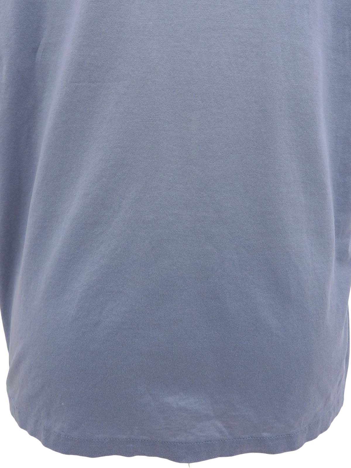 ロゴ刺繍ジップアップポロシャツ ブルー