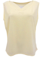 ロゴ刺繍ノースリーブトップス オフホワイト