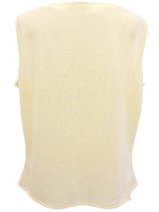 ロゴ刺繍ノースリーブトップス オフホワイト