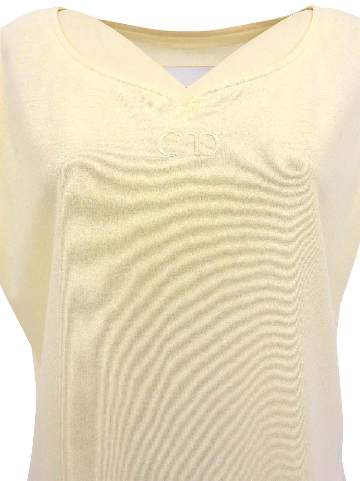 ロゴ刺繍ノースリーブトップス オフホワイト