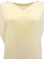 ロゴ刺繍ノースリーブトップス オフホワイト