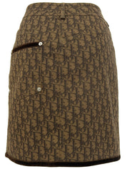 トロッターパターンコサージュスカート ブラウン