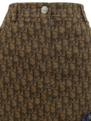 トロッターパターンコサージュスカート ブラウン