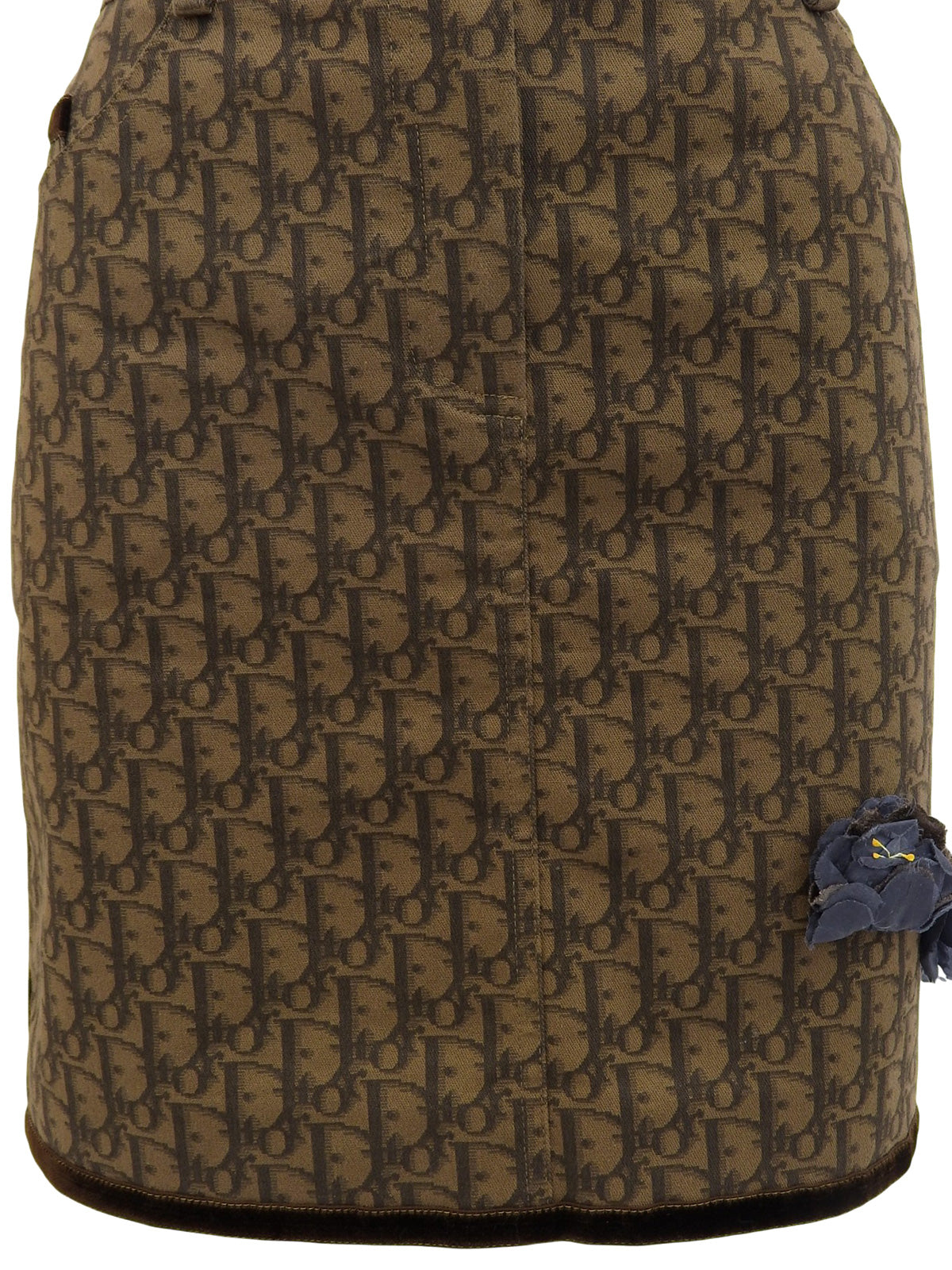 トロッターパターンコサージュスカート ブラウン