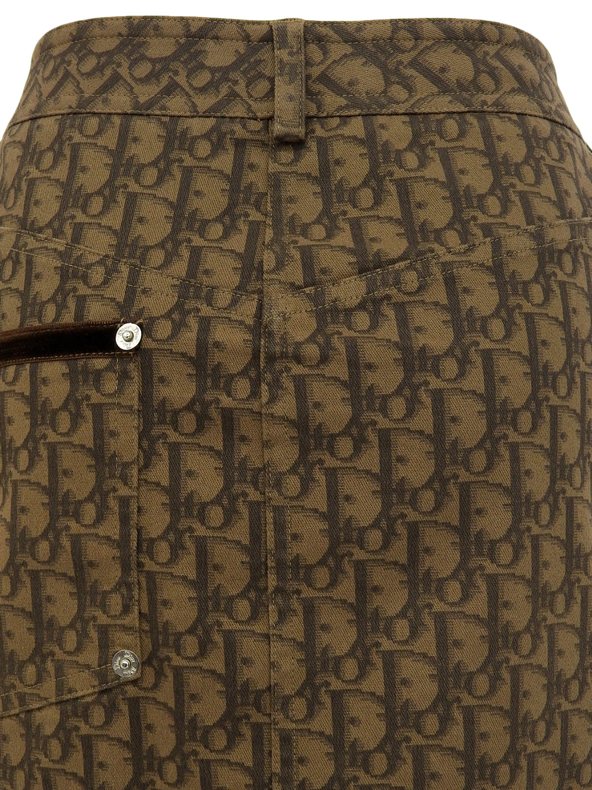 トロッターパターンコサージュスカート ブラウン