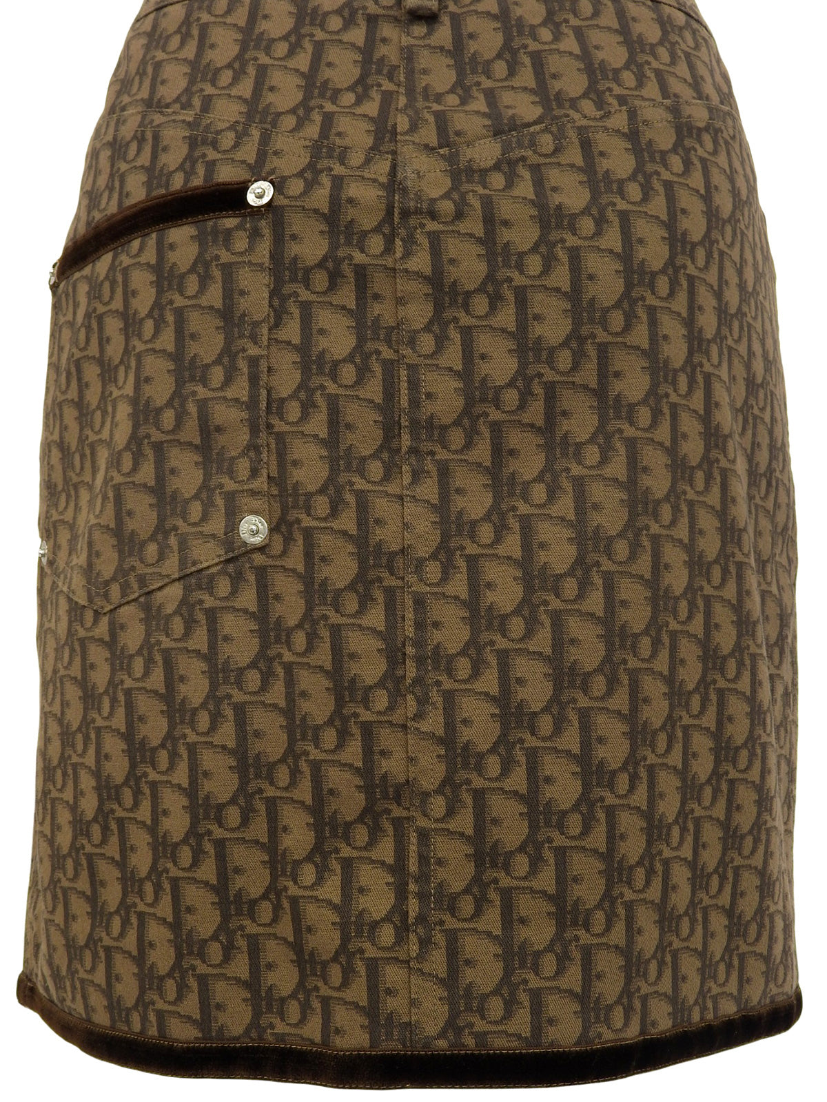 トロッターパターンコサージュスカート ブラウン