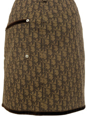 トロッターパターンコサージュスカート ブラウン