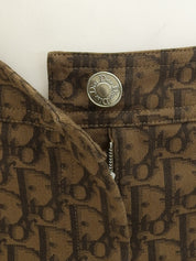 トロッターパターンコサージュスカート ブラウン