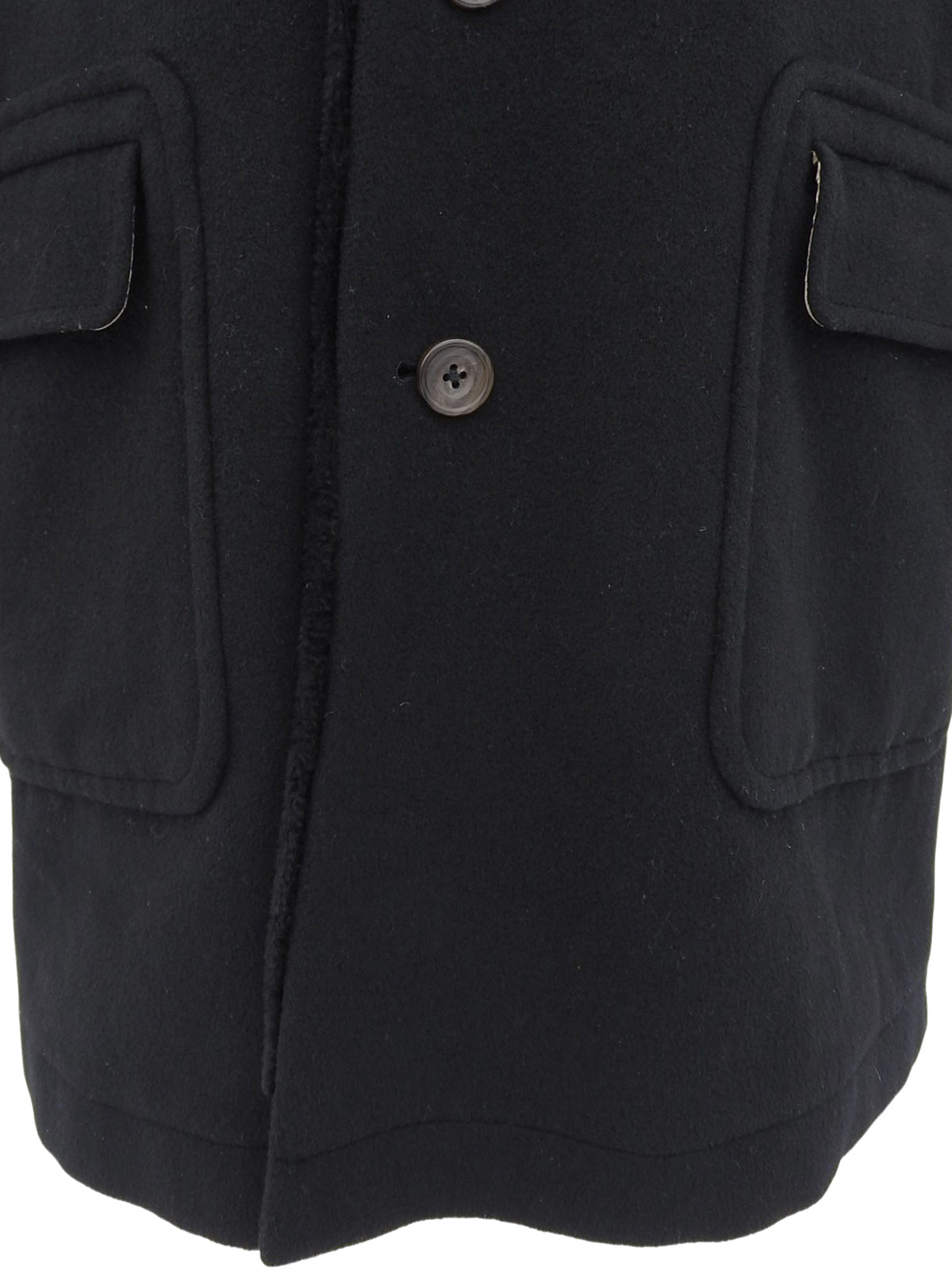 ウールファーカラーコート ブラック