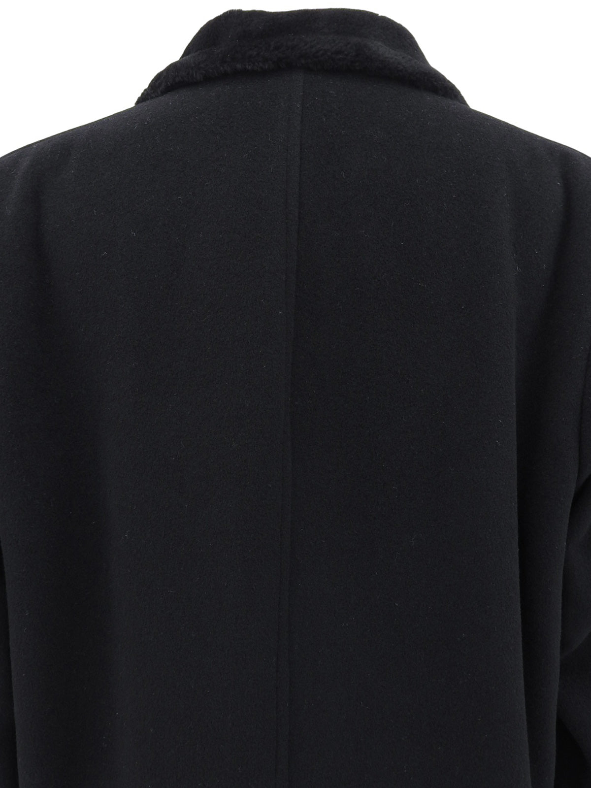 ウールファーカラーコート ブラック