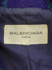 ウールチェックパターンロゴボタンジャケット パープル/ブラック/グリーン