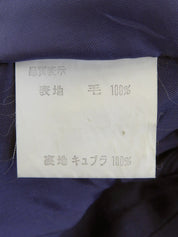 Wool check pattern logo button jacket in purple/black/green