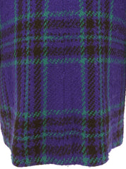 ウールチェックパターンロゴボタンジャケット パープル/ブラック/グリーン