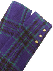 ウールチェックパターンロゴボタンジャケット パープル/ブラック/グリーン