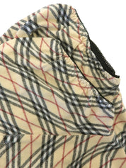 ノバチェックパターンリボン半袖トップス ベージュ