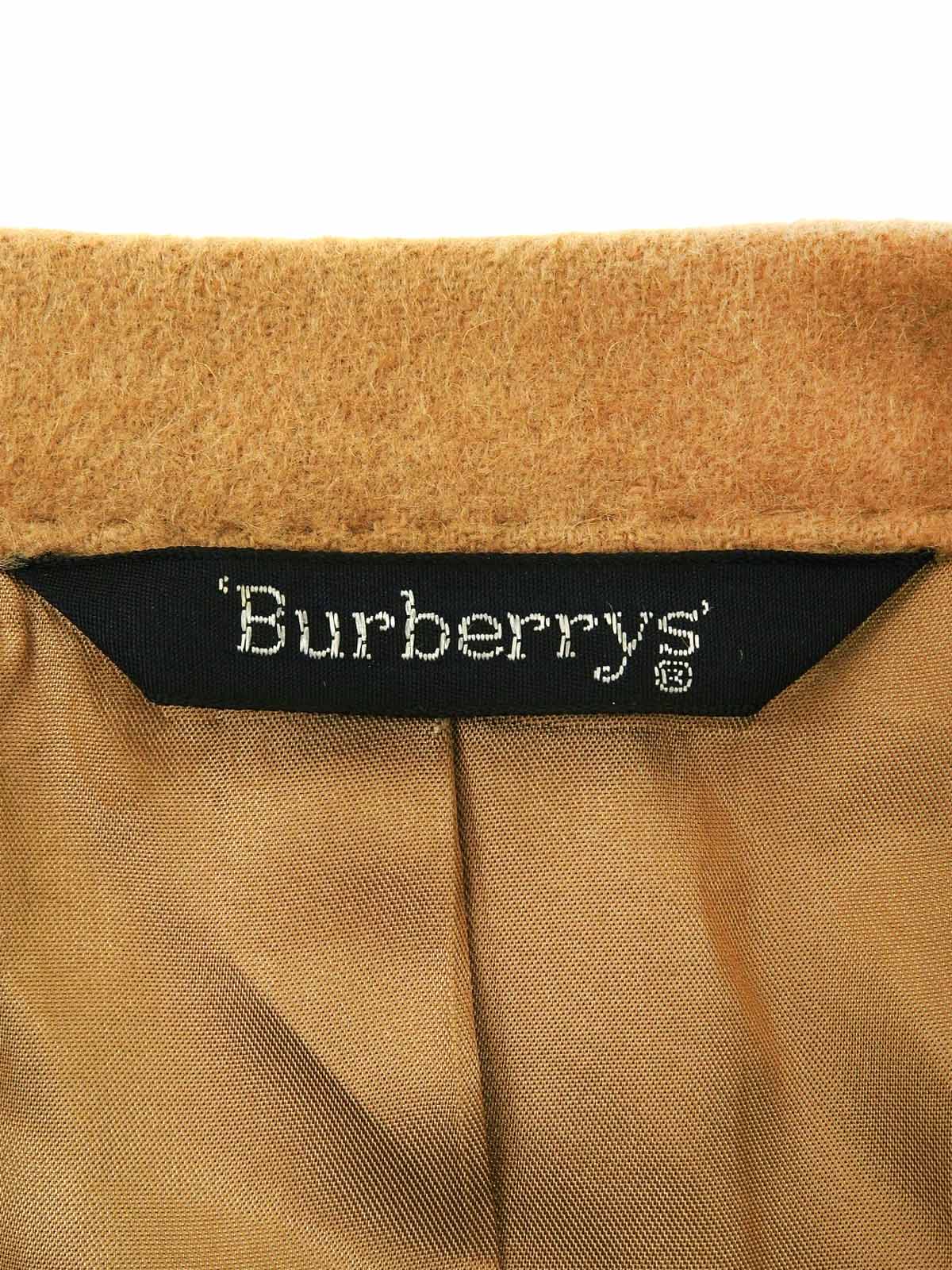 Camel Hair Logo Button Tailored Jacket in Beige