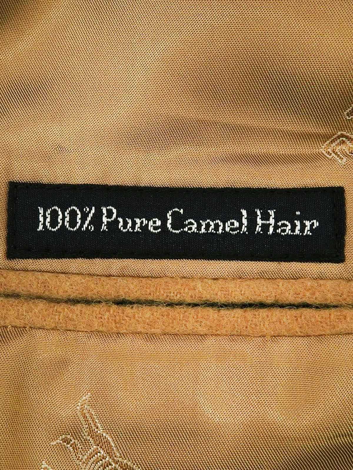 Camel Hair Logo Button Tailored Jacket in Beige
