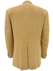 Camel Hair Logo Button Tailored Jacket in Beige