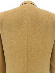 Camel Hair Logo Button Tailored Jacket in Beige