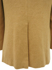 Camel Hair Logo Button Tailored Jacket in Beige