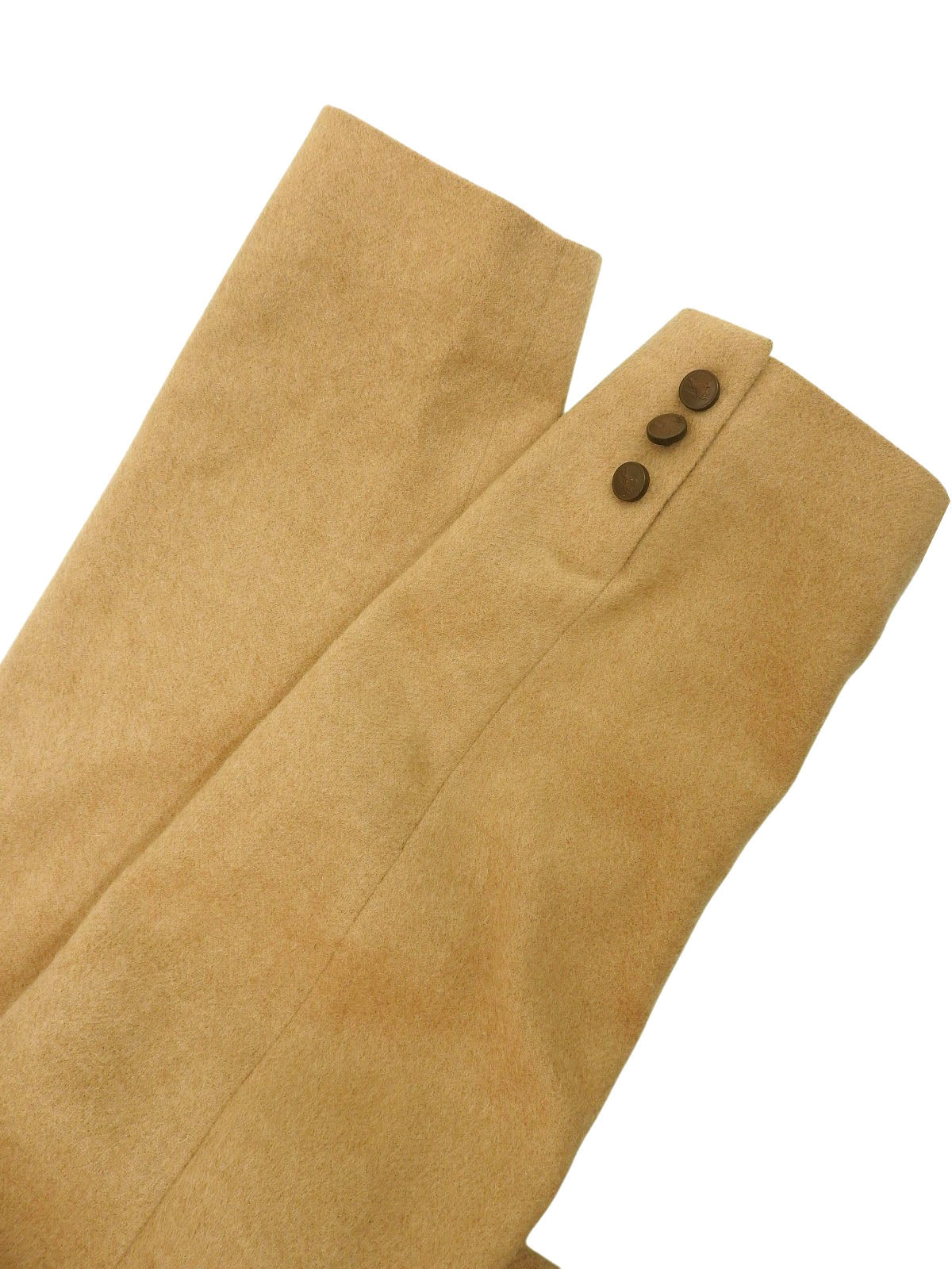 Camel Hair Logo Button Tailored Jacket in Beige