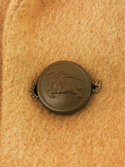 Camel Hair Logo Button Tailored Jacket in Beige