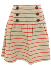 ボーダーパターンロゴボタンスカート ベージュ