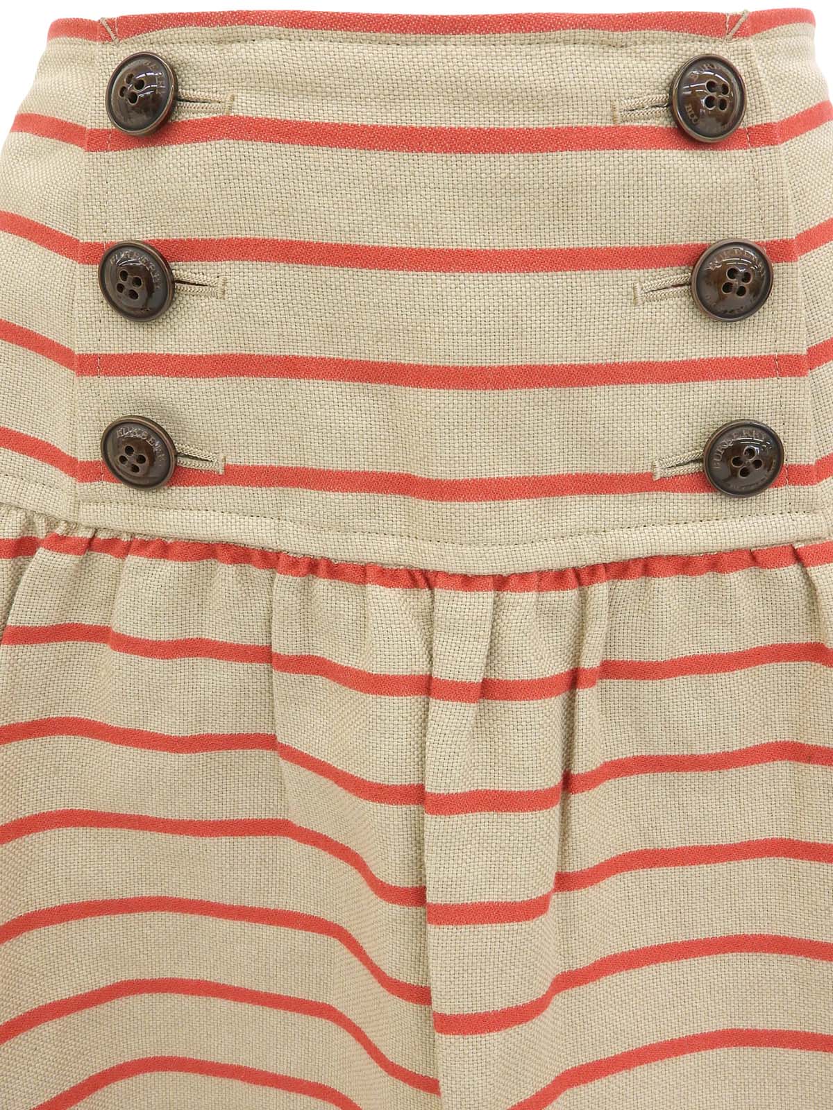 ボーダーパターンロゴボタンスカート ベージュ