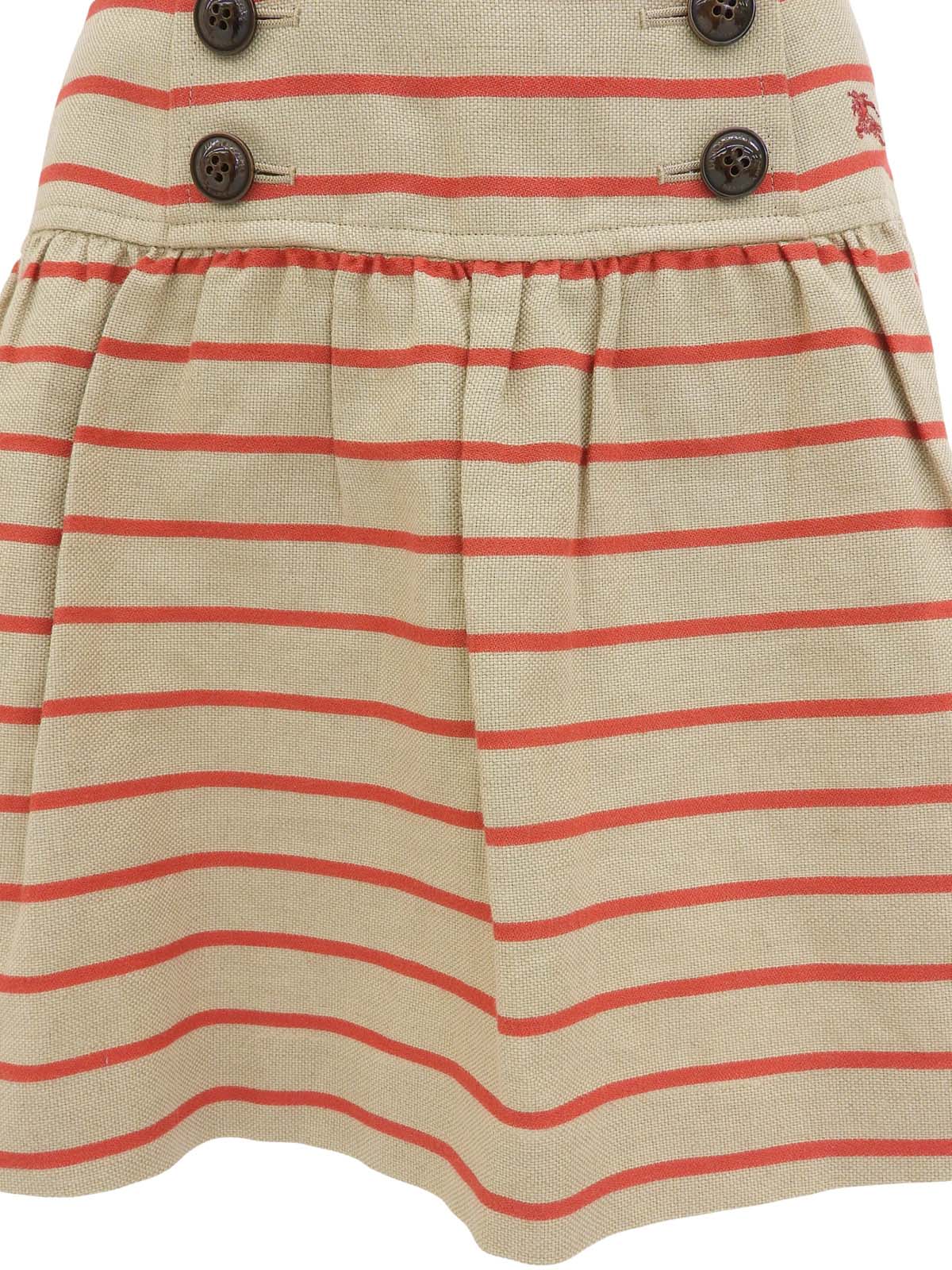 ボーダーパターンロゴボタンスカート ベージュ