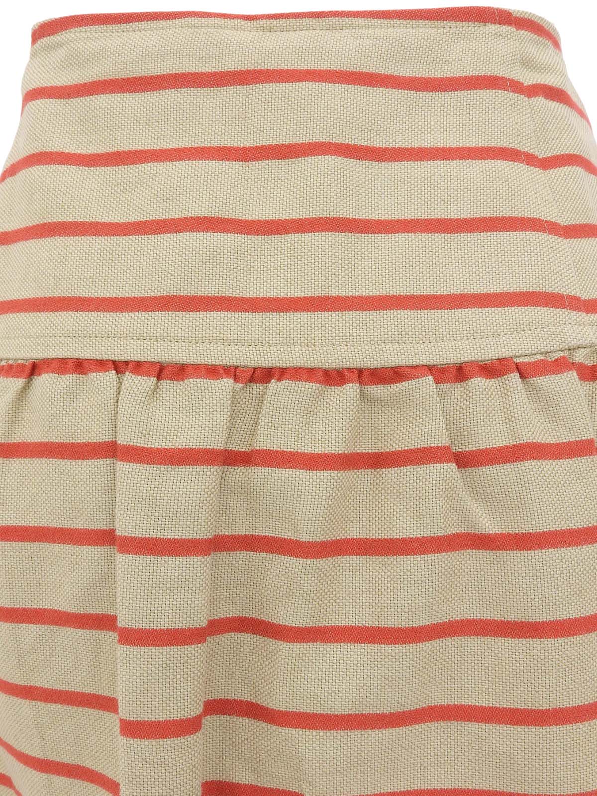 ボーダーパターンロゴボタンスカート ベージュ