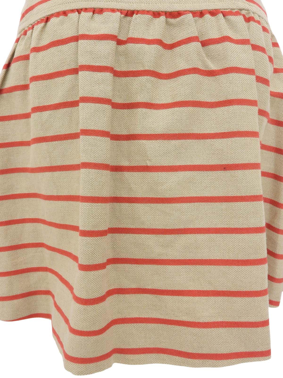ボーダーパターンロゴボタンスカート ベージュ