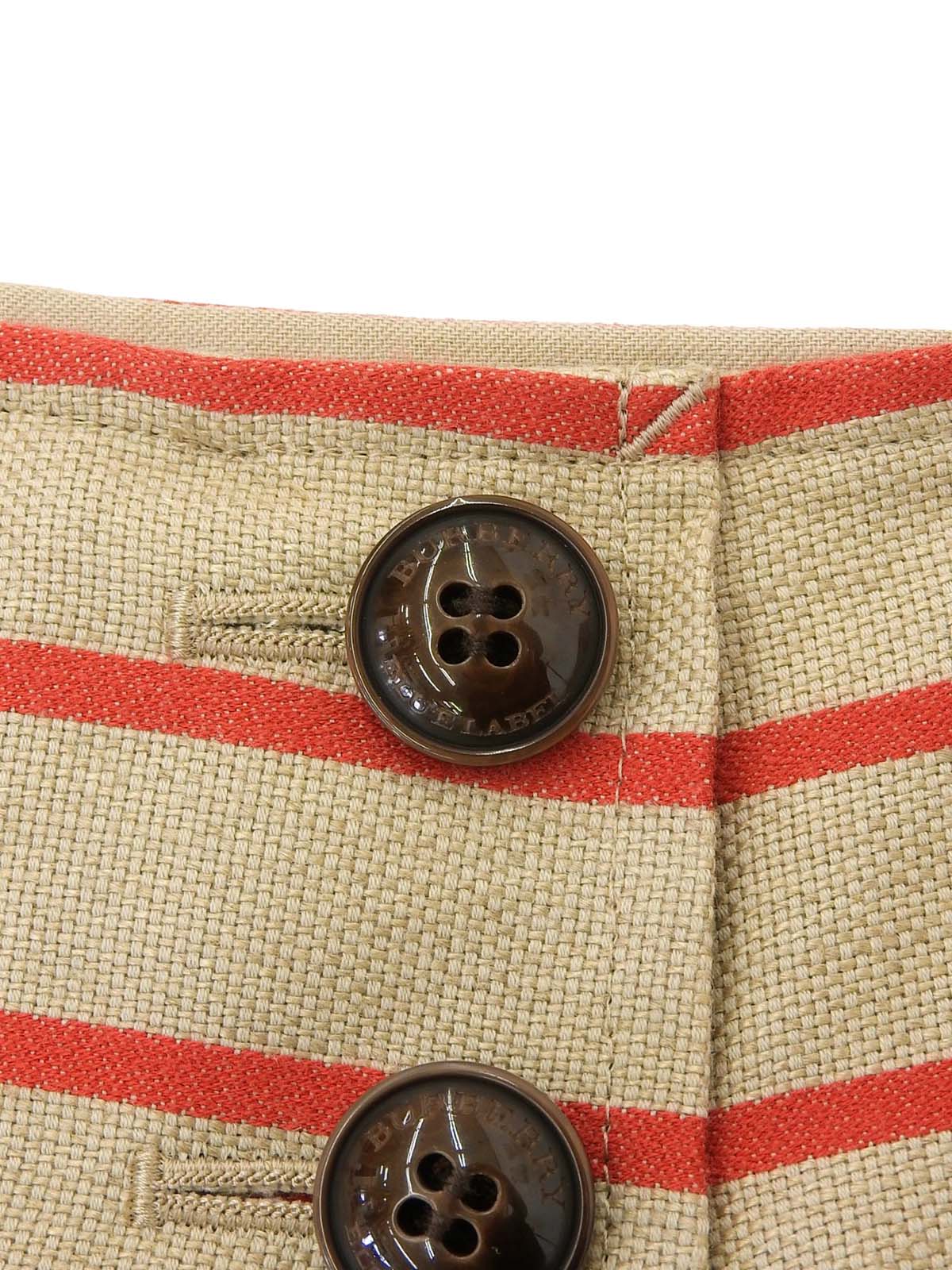 ボーダーパターンロゴボタンスカート ベージュ