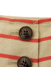 ボーダーパターンロゴボタンスカート ベージュ