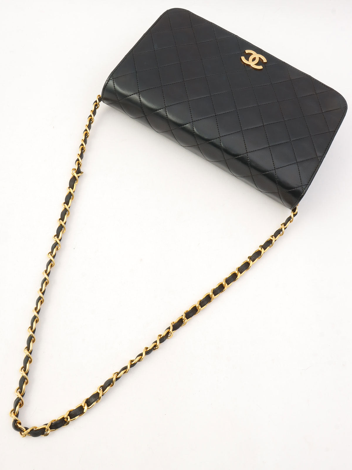 1995年頃製 CCマークプレートフルフラップチェーンショルダーバッグ ブラック