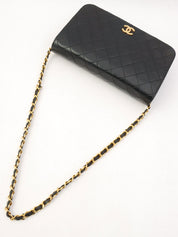 1995年頃製 CCマークプレートフルフラップチェーンショルダーバッグ ブラック