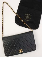 1995年頃製 CCマークプレートフルフラップチェーンショルダーバッグ ブラック