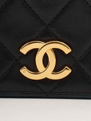 1995年頃製 CCマークプレートフルフラップチェーンショルダーバッグ ブラック