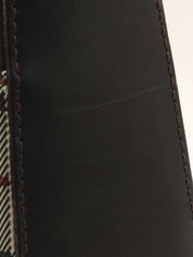 ノバチェックパターンロゴプレートショルダーバック　ベージュ/ダークブラウン/マルチ