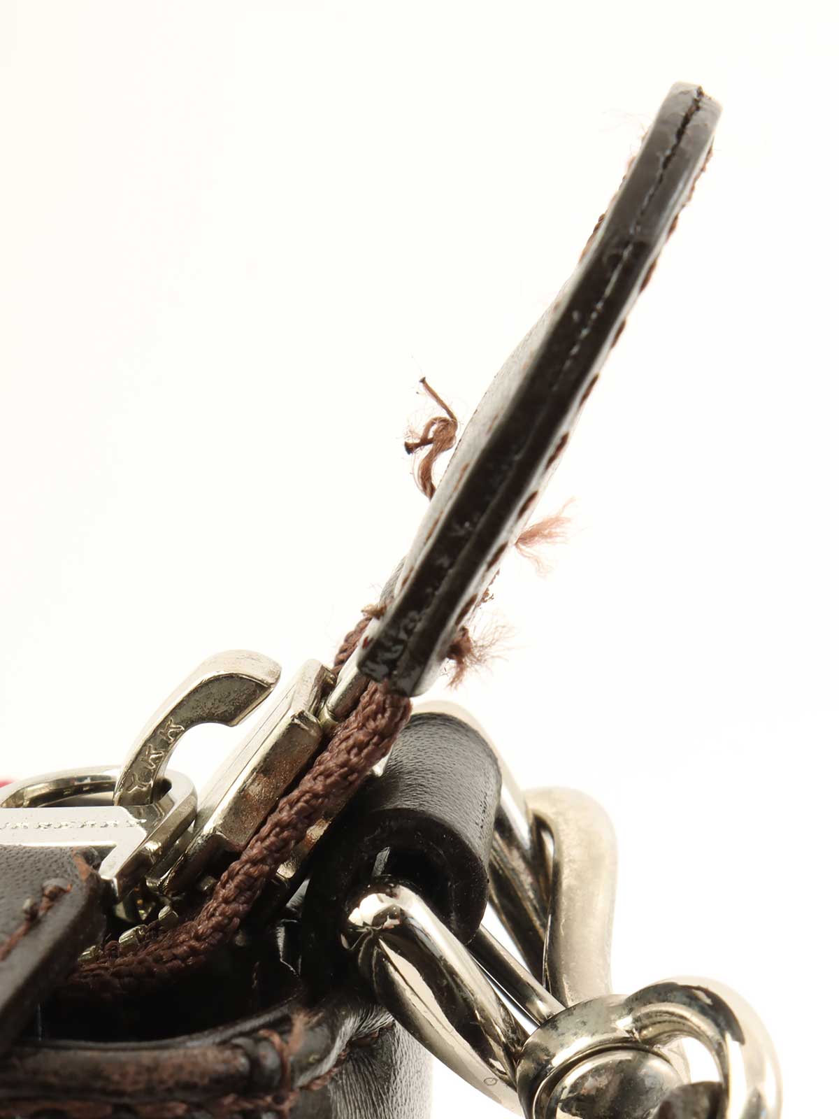 ノバチェックパターンロゴプレートショルダーバック　ベージュ/ダークブラウン/マルチ