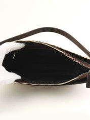 ノバチェックパターンロゴプレートショルダーバック　ベージュ/ダークブラウン/マルチ