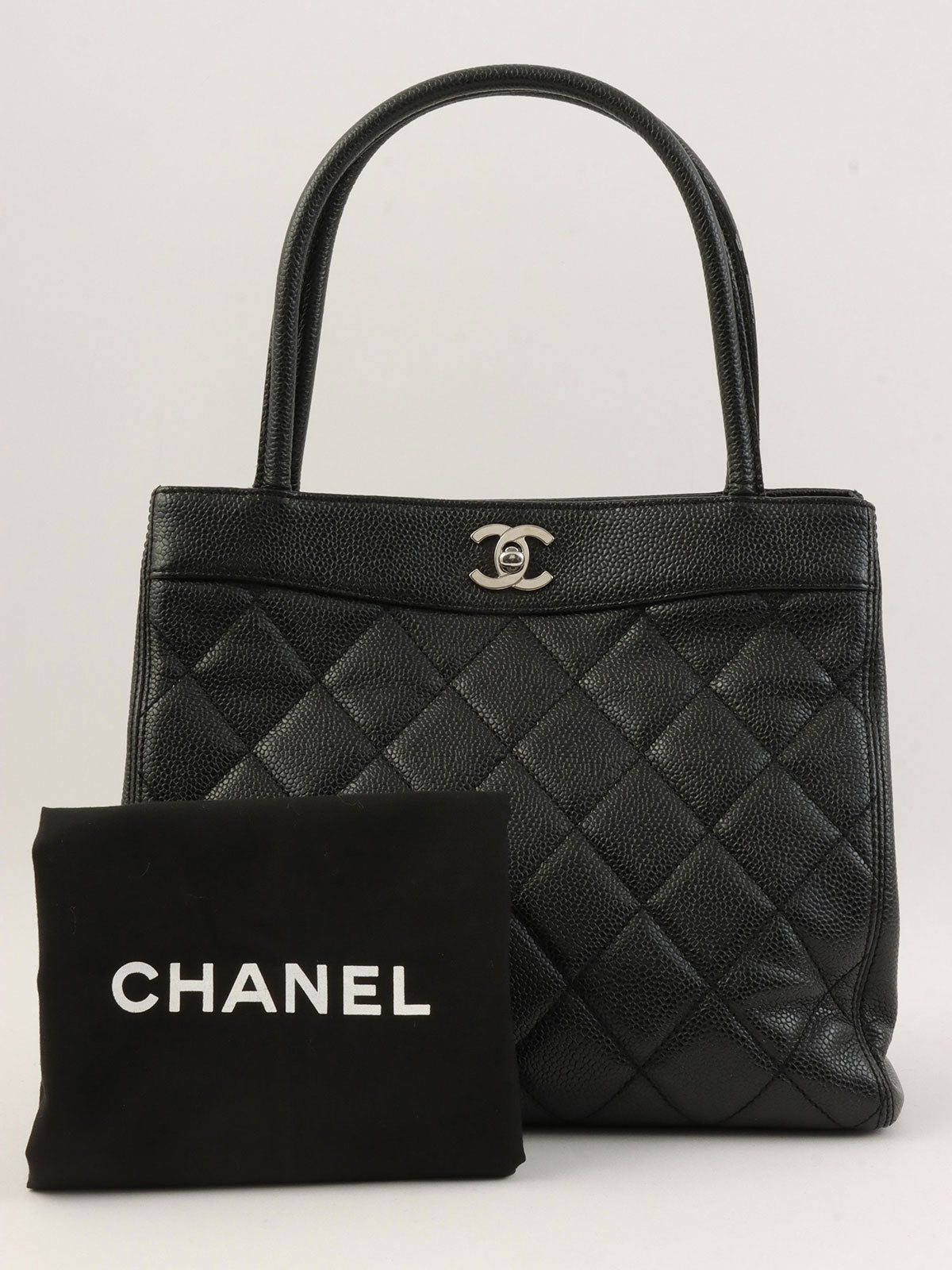 1998年頃製 マトラッセステッチCCターンロックハンドバッグ ブラック