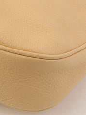 Gancini logo plate one-shoulder bag in beige