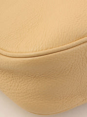 Gancini logo plate one-shoulder bag in beige