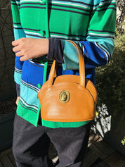 Oval Logo Plate 2-Way Bag, Camel