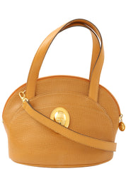 オーバルロゴプレート2wayバッグ キャメル