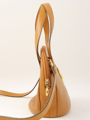 オーバルロゴプレート2wayバッグ キャメル