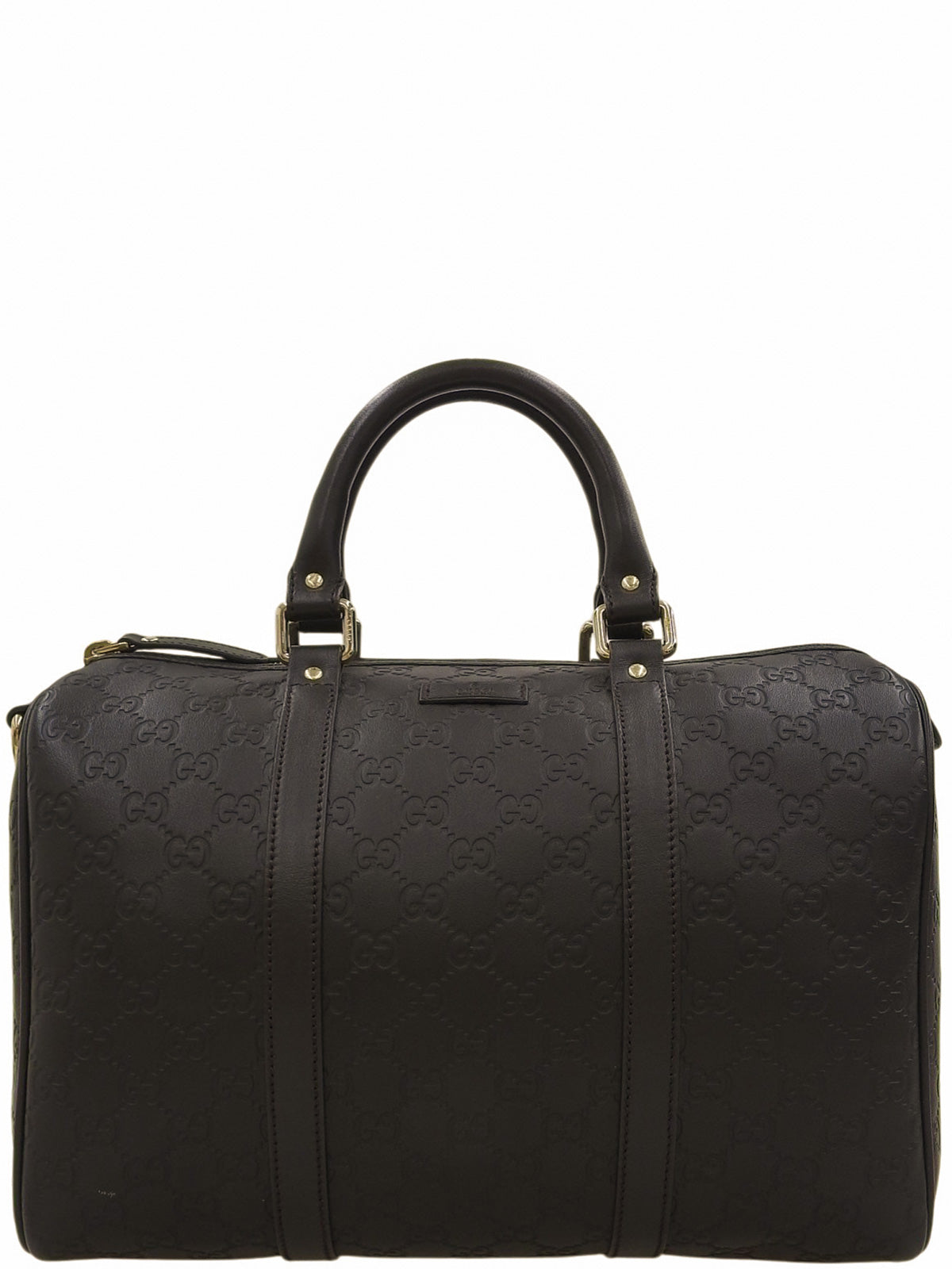 シマボストンバッグ ダークブラウン